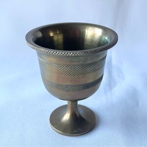 Small Engraved Brass Mortar Cup